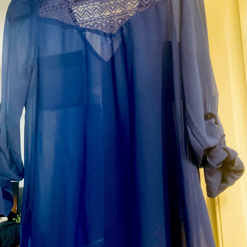 Candie’s Blue lace long sleeve shirt
